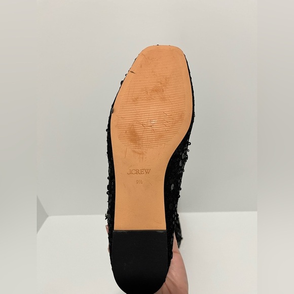 J.Crew Quinn embellished removable ankle-strap ballet flats sequin & mesh sz 9.5 - Picture 13 of 14